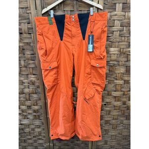 O'Neill Men's Bright Orange Cargo Snow Pants with Black Waist Panels